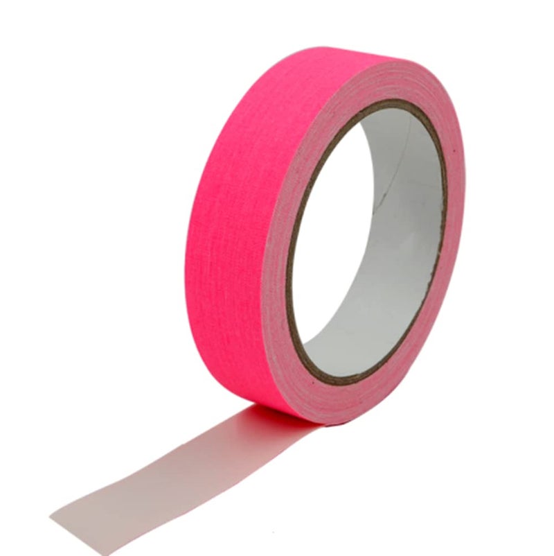 SICCOMA Fluorescent Pink Gaffer Tape Neon Pink Gaffers Spike Tape Black Light UV Reactive Fluorescent Spike Tape for Stage,Party Play Grid Floors Color Coding Art Crafts(1IN x 33 Feet) (Pink) - Image 1